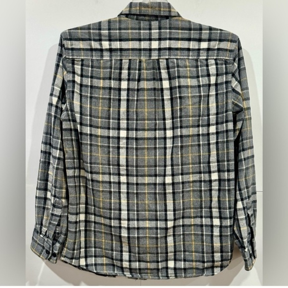 L.L. Bean Men Plaid Flannel 100% Cotton Scotch Button Down Gray Black Medium - Picture 3 of 7